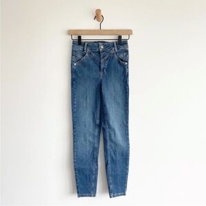 We The Free Women's Blue Denim Jeans Size 25 Skinny Mid Rise